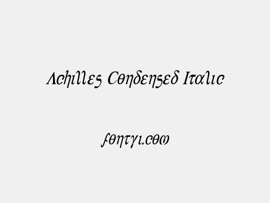 Achilles Condensed Italic