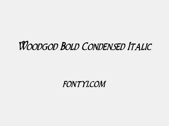 Woodgod Bold Condensed Italic