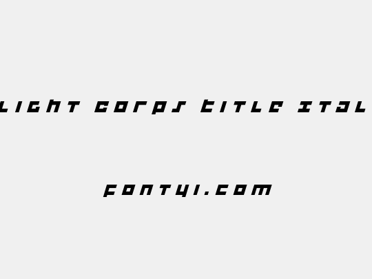 Flight Corps Title Italic