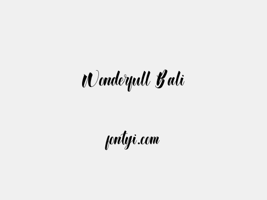 Wonderfull Bali