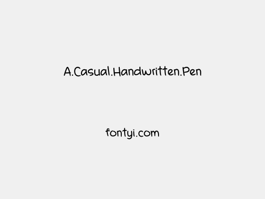 A.Casual.Handwritten.Pen