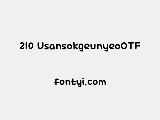210 UsansokgeunyeoOTF