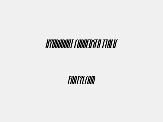 Hydronaut Condensed Italic