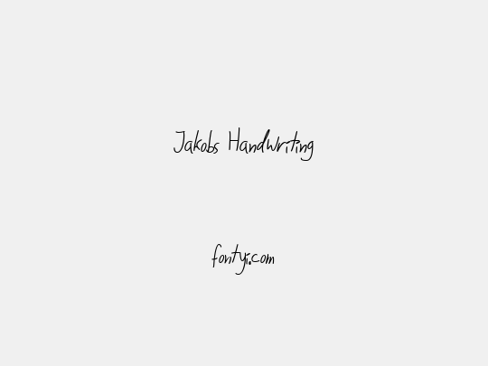 Jakobs Handwriting