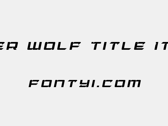 Laser Wolf Title Italic