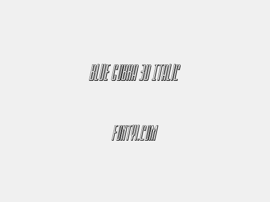 Blue Cobra 3D Italic