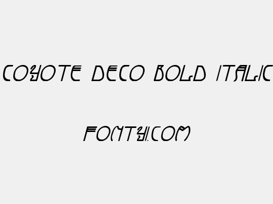 Coyote Deco Bold Italic