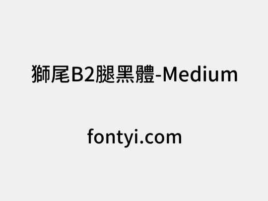 獅尾B2腿黑體-Medium