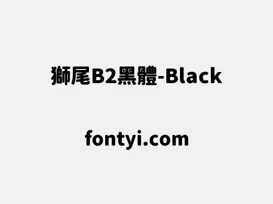 獅尾B2黑體-Black