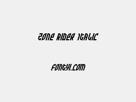 Zone Rider Italic