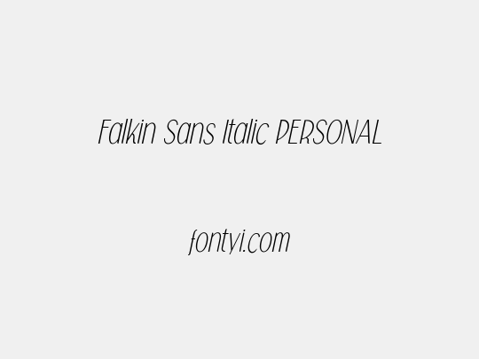 Falkin Sans Italic PERSONAL