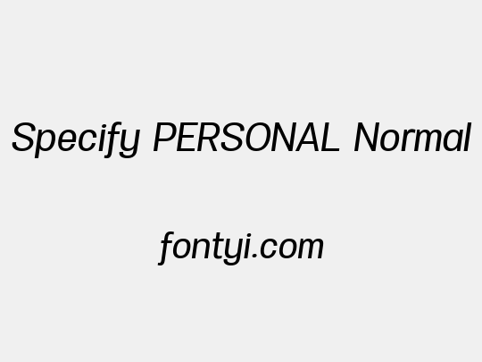 Specify PERSONAL Normal