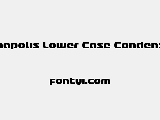 Annapolis Lower Case Condensed