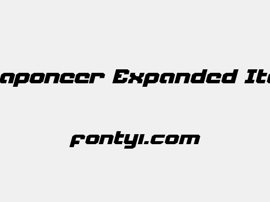 Weaponeer Expanded Italic