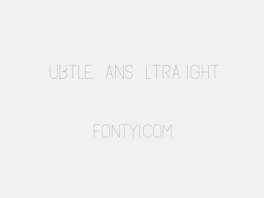 Subtle Sans UltraLight