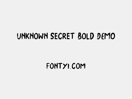Unknown Secret Bold DEMO