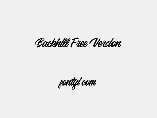 Backhill Free Version
