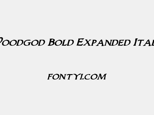 Woodgod Bold Expanded Italic