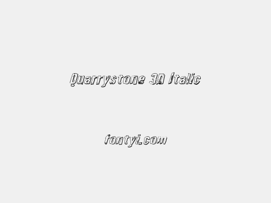Quarrystone 3D Italic