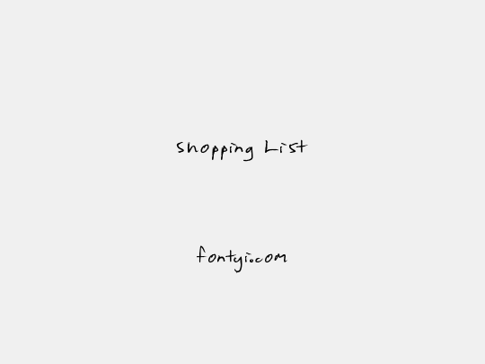 Shopping List