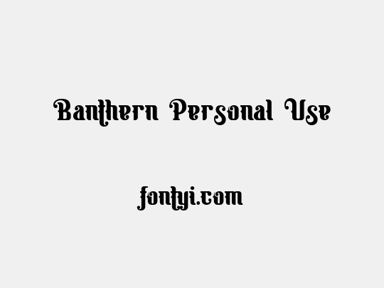 Banthern Personal Use