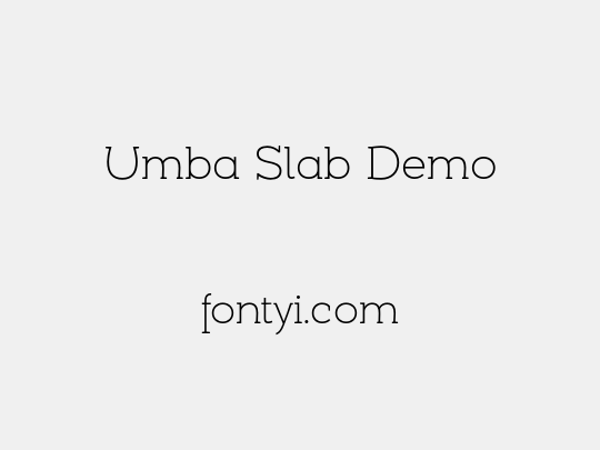 Umba Slab Demo