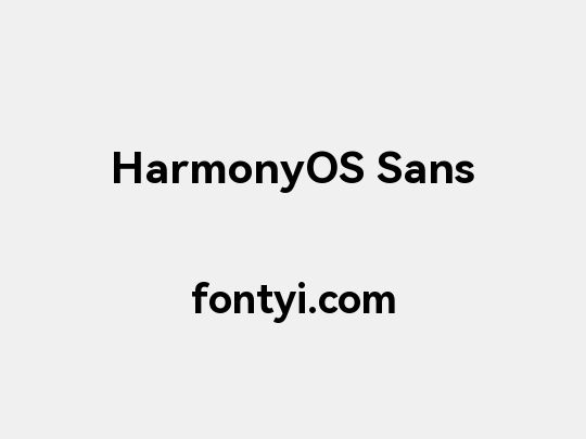 HarmonyOS Sans