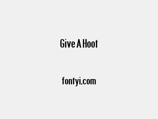 Give A Hoot