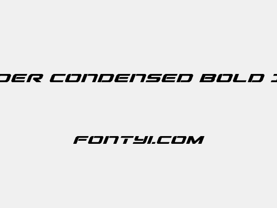 Outrider Condensed Bold Italic