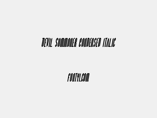 Devil Summoner Condensed Italic