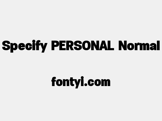 Specify PERSONAL Normal