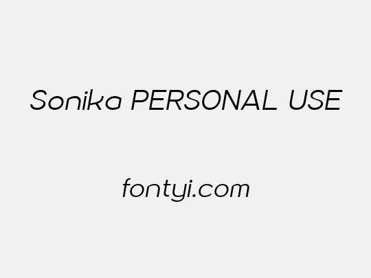 Sonika PERSONAL USE