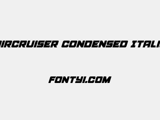 Aircruiser Condensed Italic