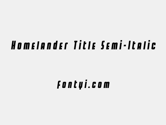 Homelander Title Semi-Italic
