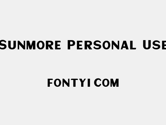 Sunmore Personal Use