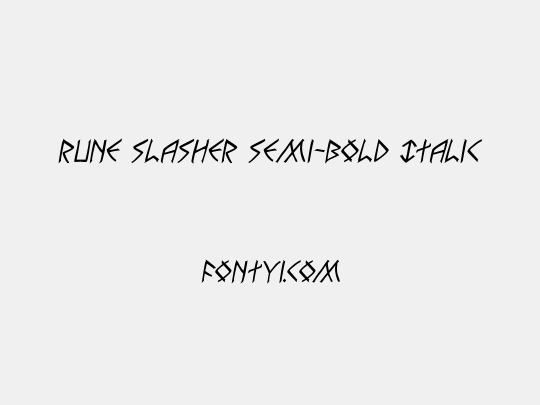 Rune Slasher Semi-Bold Italic
