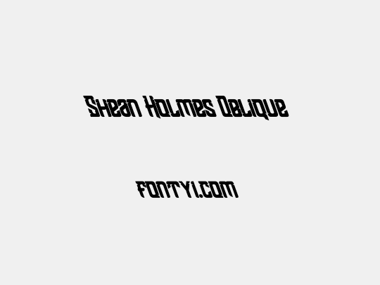 Shean Holmes Oblique