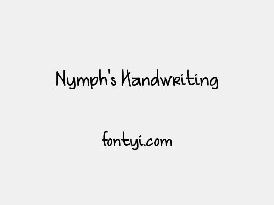 Nymph's Handwriting