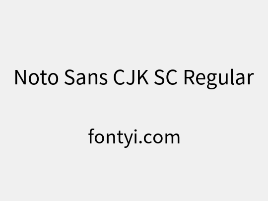 Noto Sans CJK SC Regular