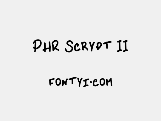 PHR Scrypt II