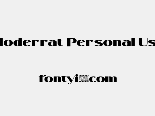 Moderrat Personal Use