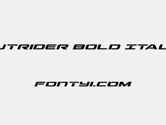 Outrider Bold Italic