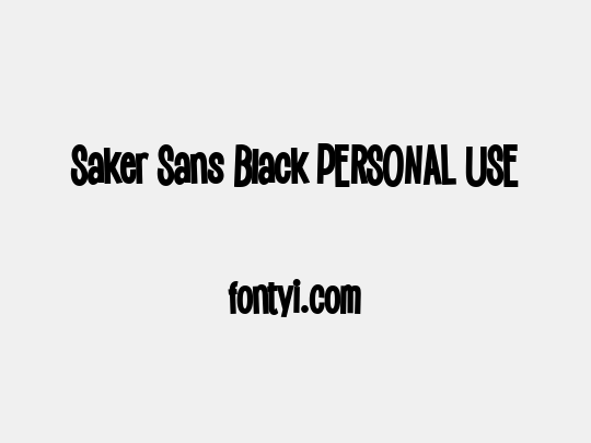 Saker Sans Black PERSONAL USE