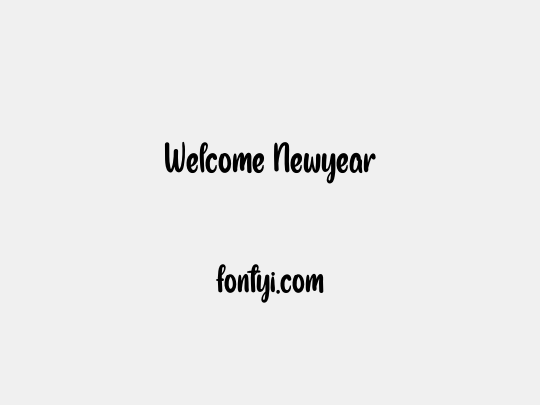 Welcome Newyear