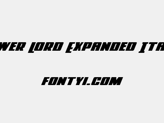Power Lord Expanded Italic