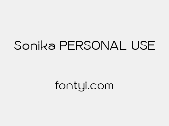 Sonika PERSONAL USE