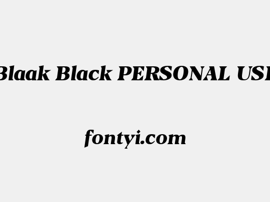 Blaak Black PERSONAL USE