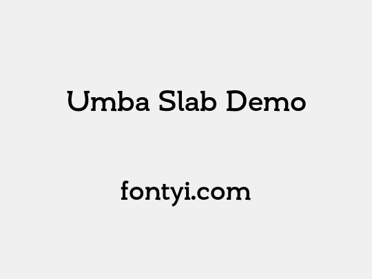 Umba Slab Demo