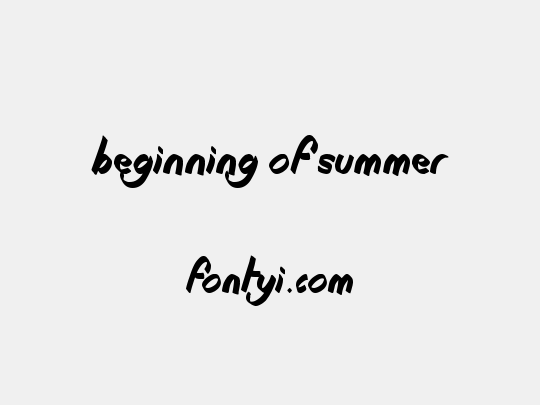 Beginning of Summer