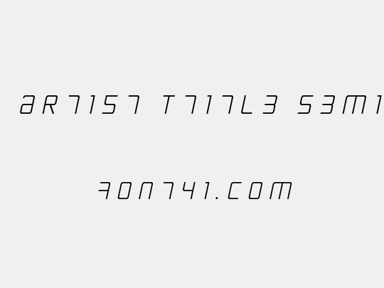 Escape Artist Ttitle Semi-Italic